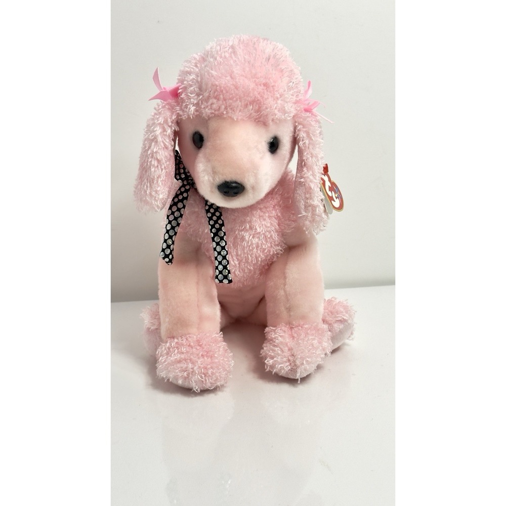 Vintage 2001 TY Buddies Retired Pink Girl Poodle Puppy Dog Beanie Buddies 12"